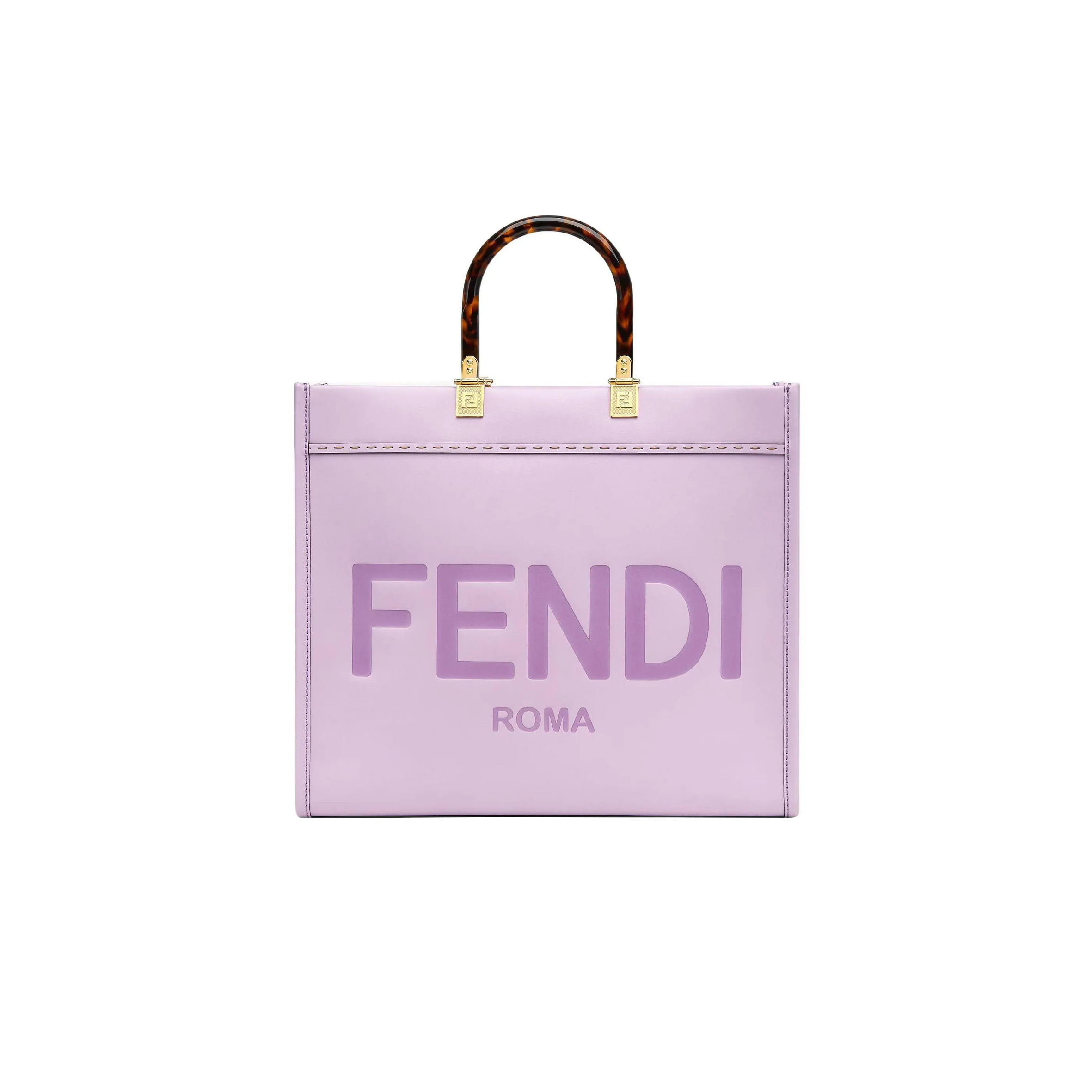 F**di sunshine medium leather tote in purple 8bh386abvlf1hov (35*31*17cm)